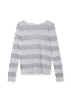 10DAYS, 10DAYS TOPS MESH LONG SLEEVE STRIPES - Blusa - white stone