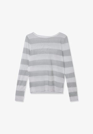 10DAYS, 10DAYS TOPS MESH LONG SLEEVE STRIPES - Blouse - white stone