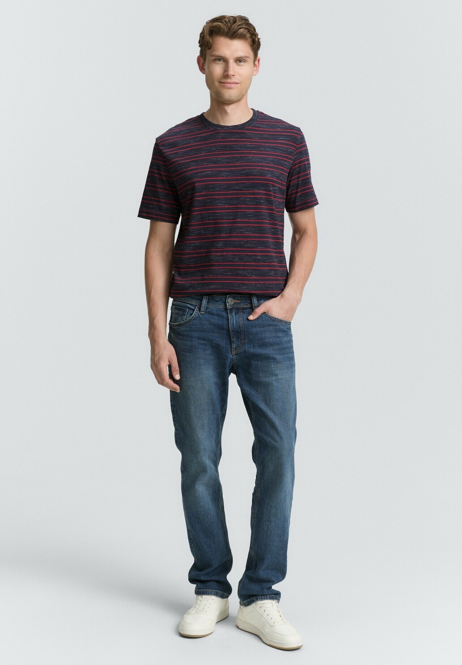 TOM TAILOR Herren T-Shirt Mit Streifen – Casual-Look Im Regular Fit