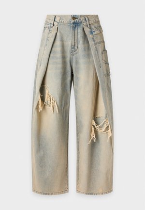 Feng Chen Wang, DECONSTRUCTED PANTS - Торбести дънки - blue