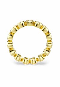 Bague en or présentant un design en écailles avec une finition polie. Forme circulaire avec des sections alternant entre surélevées et lisses.