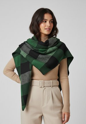 Faera, ELEGANTER KARIERTER WARMER SCHAL FÜR HERBST WINTER - Sjaal - grün
