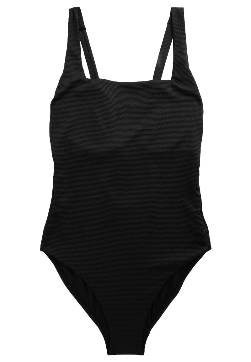 Costume Da Bagno Intero Donna NEXT – Modello Accollato, Nero, Taglia 48, Tessuto Modellante, Look Inglese Senza Tempo