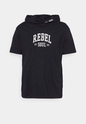 HOODIE TEE RELAXED - T-shirt con stampa - black