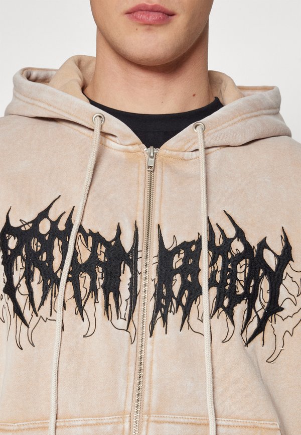 WASHED ZIP-HOODIE UNISEX - Zip-up sweatshirt - tan3