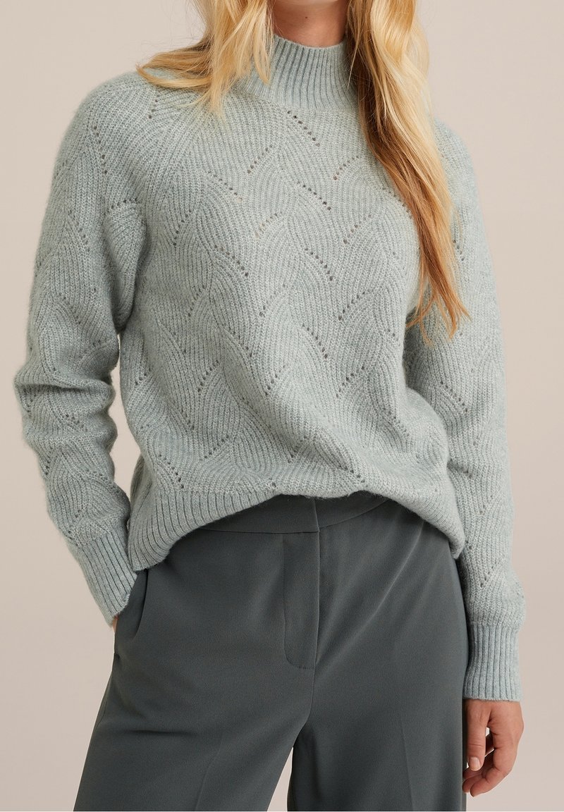 WE Fashion Stickad tröja - green