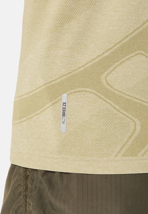 ASICS ROAD SEAMLESS SS - Print T-shirt - khaki cream — foto 4