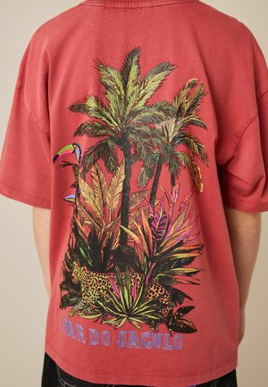 Next, SHORT SLEEVE GRAPHIC - T-shirts print - berry red washed