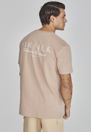 SIKSILK GRAPHIC - Print T-shirt - beige