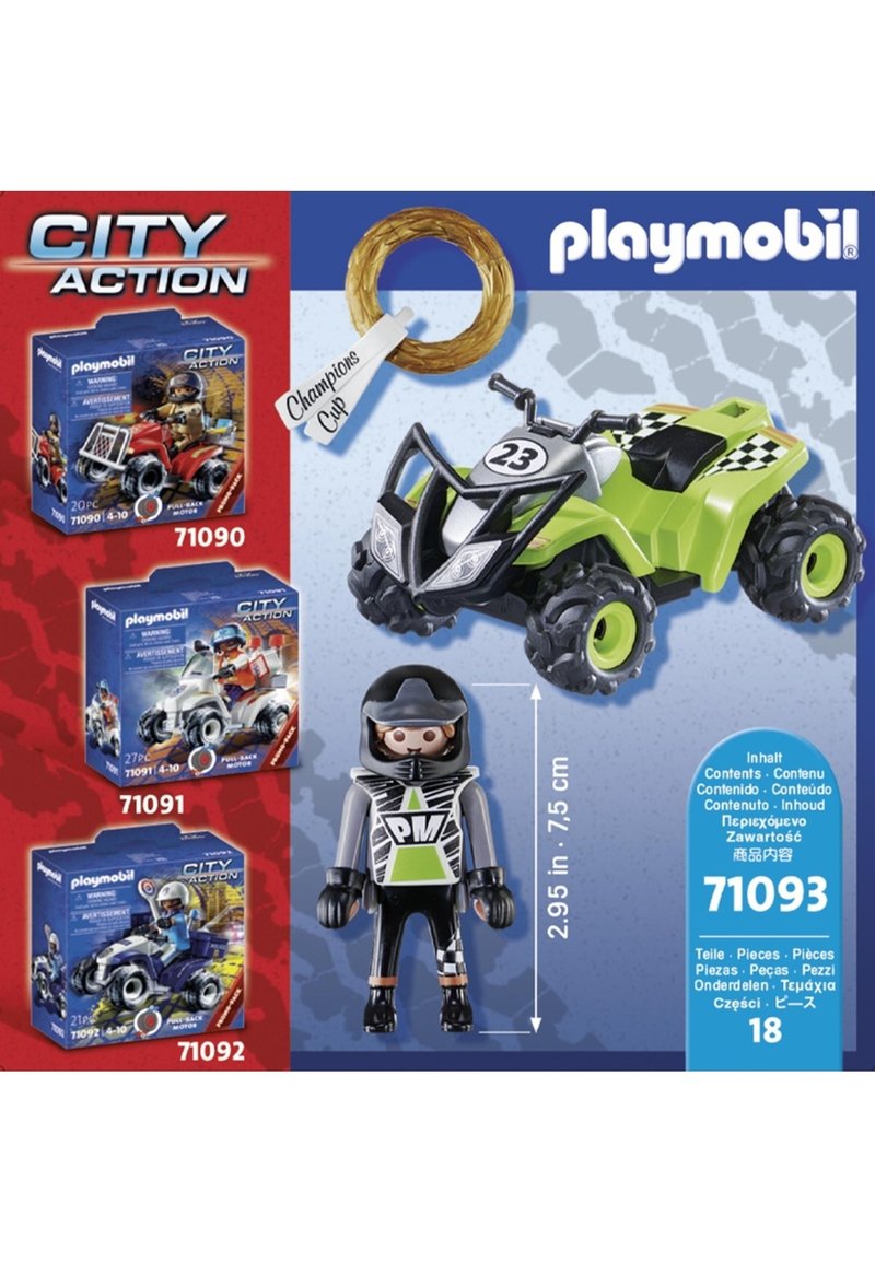 Flypop's Mini Quad - Lot De 4 Véhicules Roues Libres 7 Cm - Jouet Enfant 3 Ans + - Plastique Résistant
