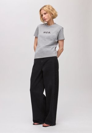 IVY OAK, IOFENIXPRINTEDHER TOP - Тениска с щампа - heathered grey