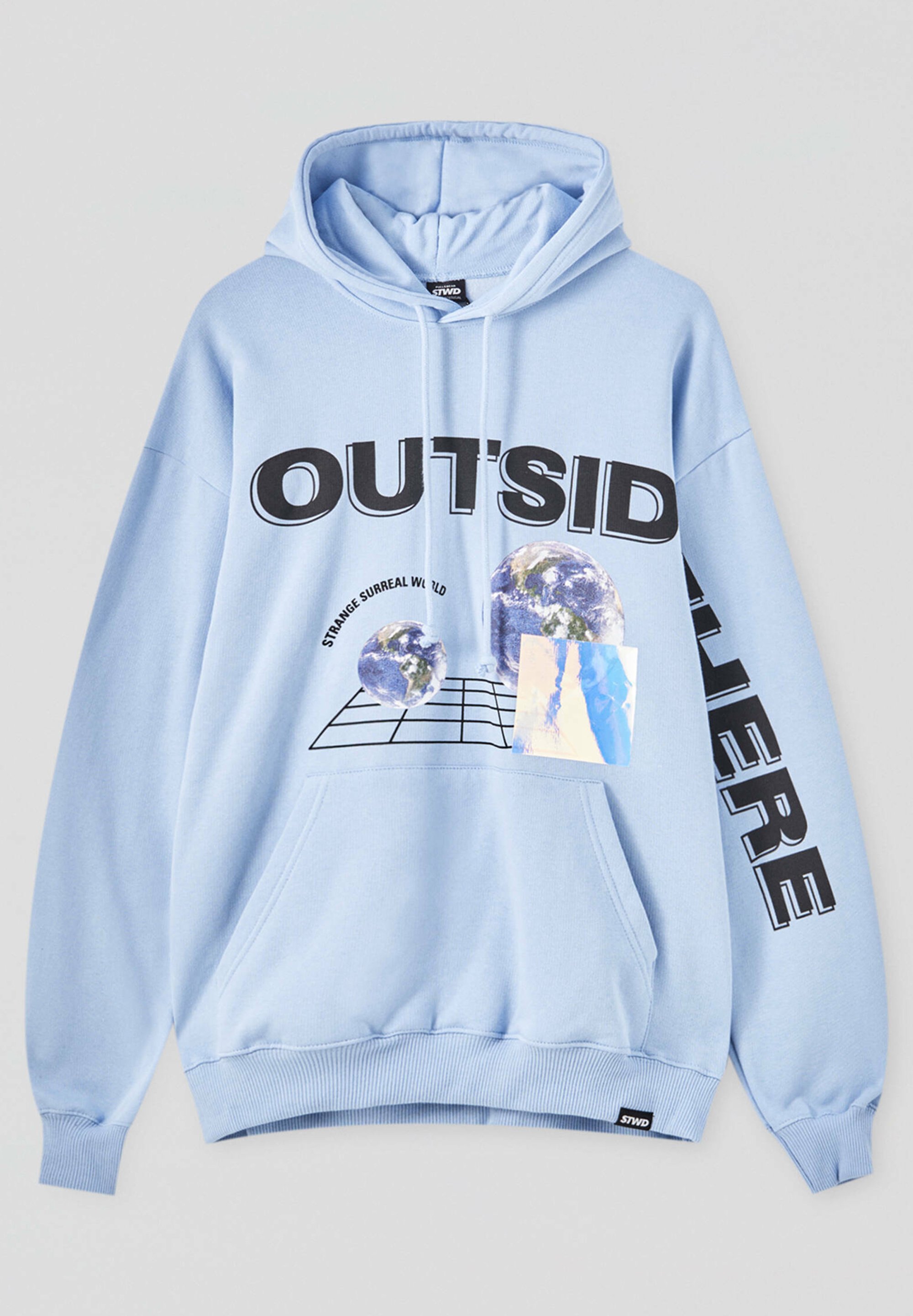 pull and bear light blue hoodie