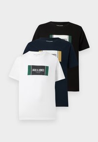 JJHAYATO TEE 3 PACK - Camiseta estampada - white/black/skycap