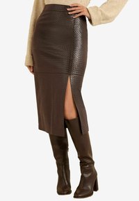 Fustă tip creion - chocolate brown