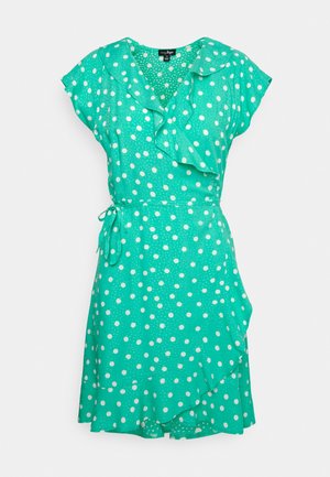 TEXTURED WRAP BEACH DRESS - Beach accessory - green