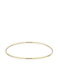 Gouden metalen bangle met een gladde, cirkelvormige vorm. Heeft een dun, lichtgewicht profiel met een reflecterende afwerking. Geen versieringen.