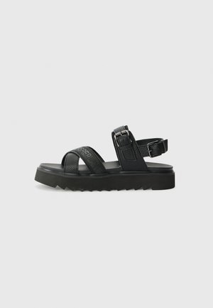NEW ALICANTE TUMBLED - Platform sandals - black