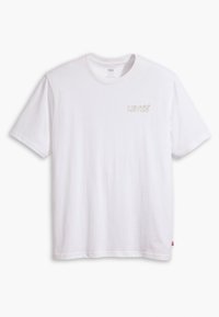 Biała bawełniana koszulka z krótkim rękawem, okrągłym dekoltem i małym, jasnym logiem "LEVI'S" na piersiach. Miękka tekstura, klasyczny krój.