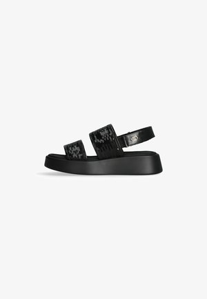 WITH SEQUINS - Platform sandals - black