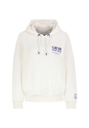 MIT SCHRÄGEN EINGRIFFTASCHEN - Kapuzenpullover - white