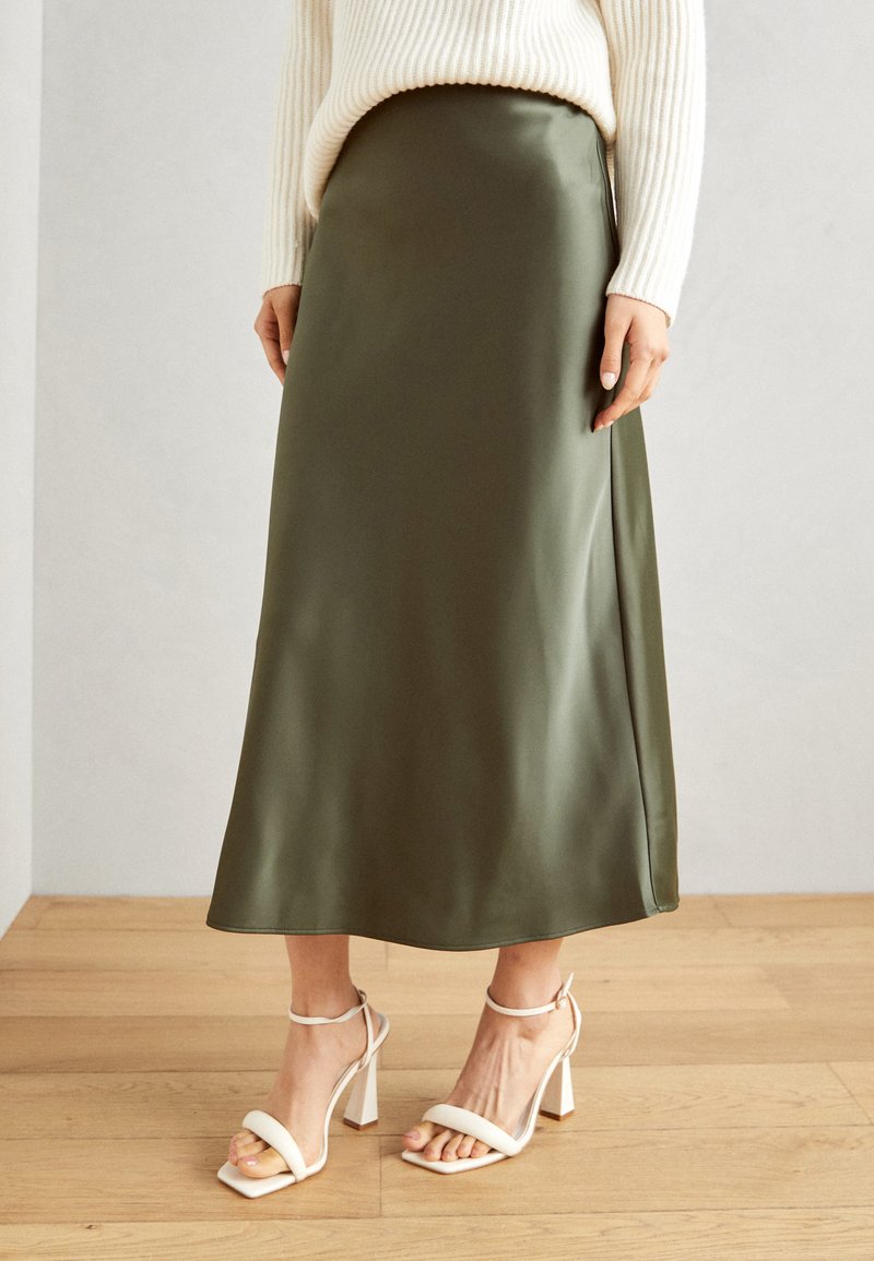 Lindex MARIA - Jupe trapèze - dark dusty khaki