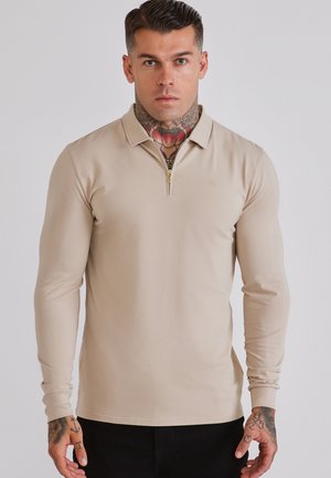 SIKSILK, LS ZIP POLO -SHIRT - Polo - beige