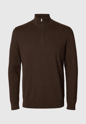 Selected, SLHBERG LS HALF ZIP NOOS - Džemper - delicioso detail melange
