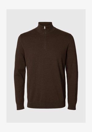 Selected, SLHBERG LS HALF ZIP NOOS - Džemper - delicioso detail melange