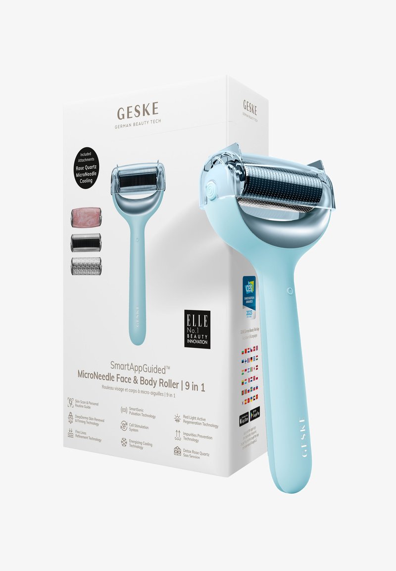 GESKE - MICRONEEDLE FACE BODY ROLLER | 9 IN 1 - Ansiktsvård - tillbehör - turquoise, Förstora
