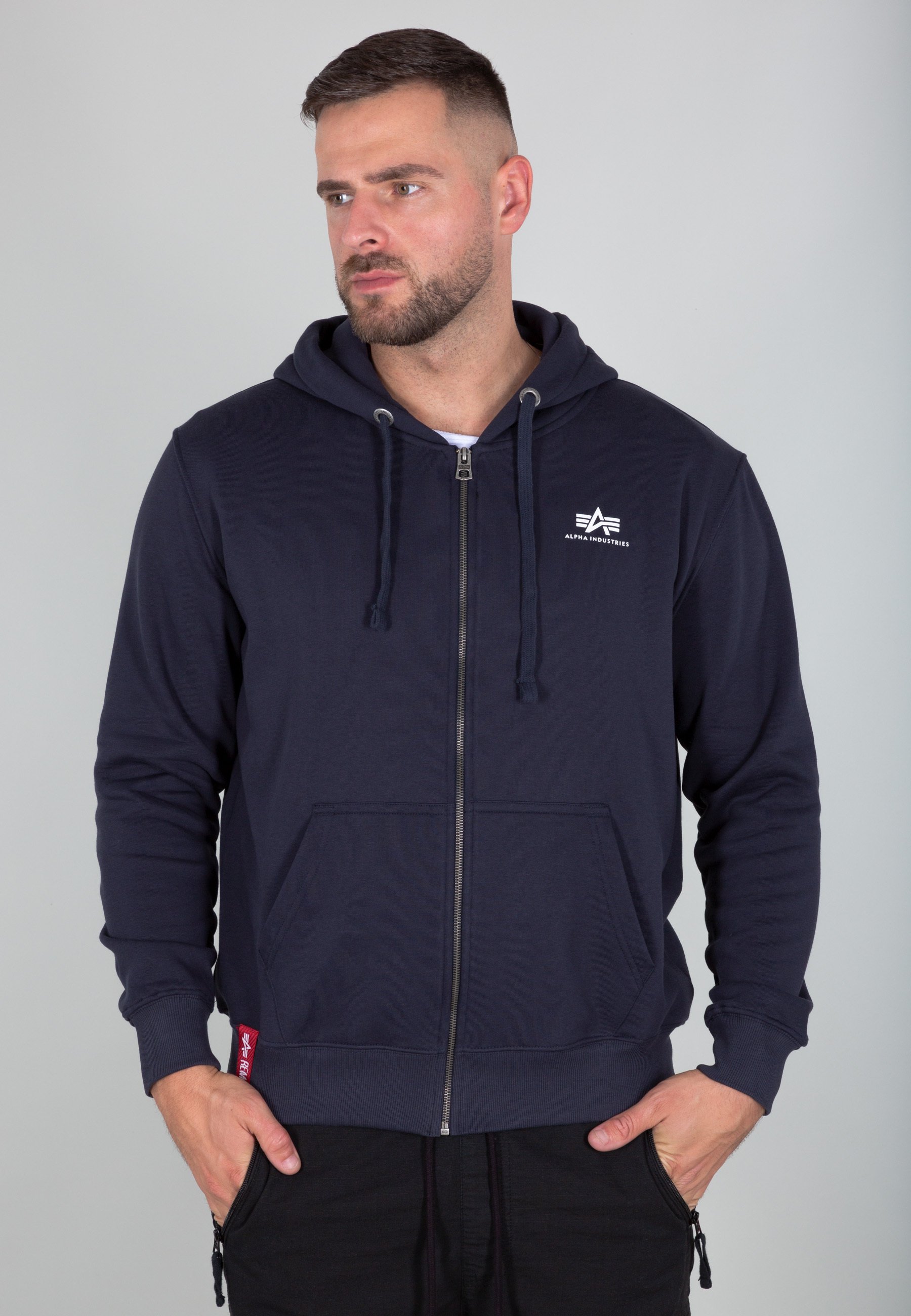 Hoodie Herren Sweatshirt Alpha Industries Schwarzer Pulli ALPHA