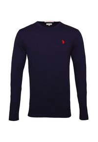 LONGSLEEVE MIT RUNDHALSAUSSCHNITT R-NECK - Long sleeved top - dunkelblau