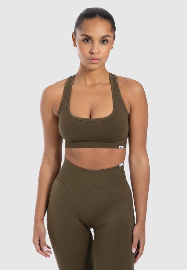 LOUISA RACERBACK YOGA - Sport-BH mit mittlerer Stützkraft - khaki