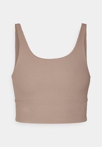 ZENVY RIB - Sports-BH'er med let støtte - mink brown/white