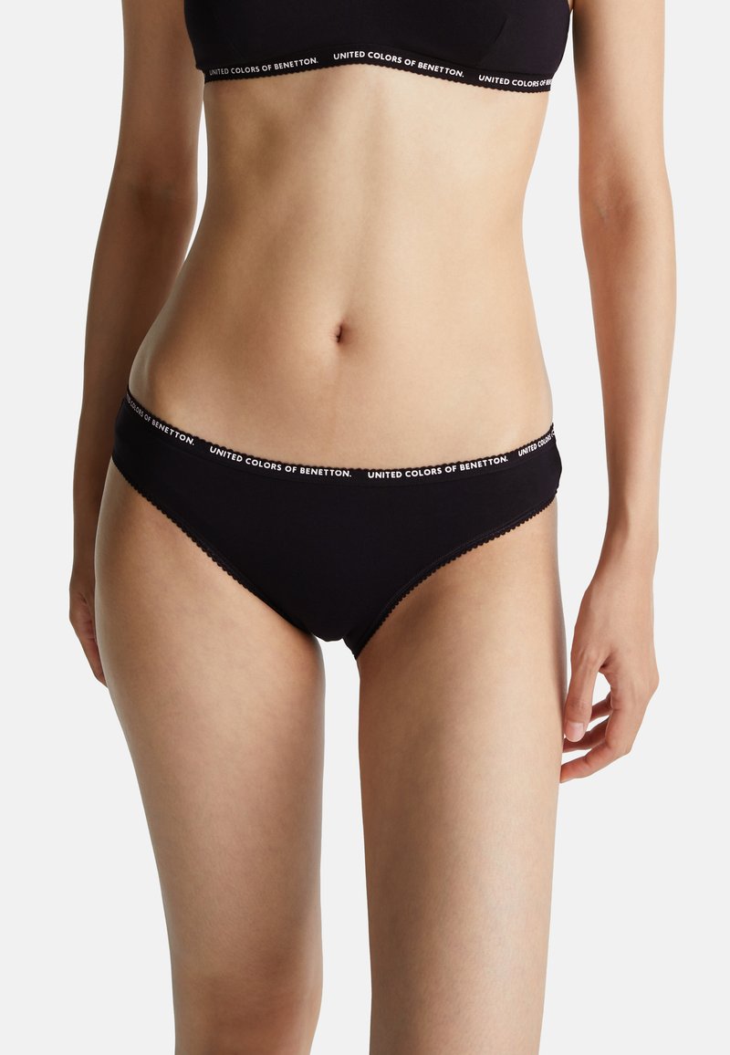 United Colors of Benetton WITH EXPOSED ELASTIC WAISTBAND - Slip - black