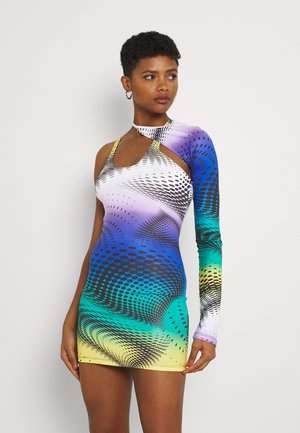 ASYMMETRIC SPORTY WITH SEPARATE SLEEVE SWIRL DOT - Žerzejové šaty - multi