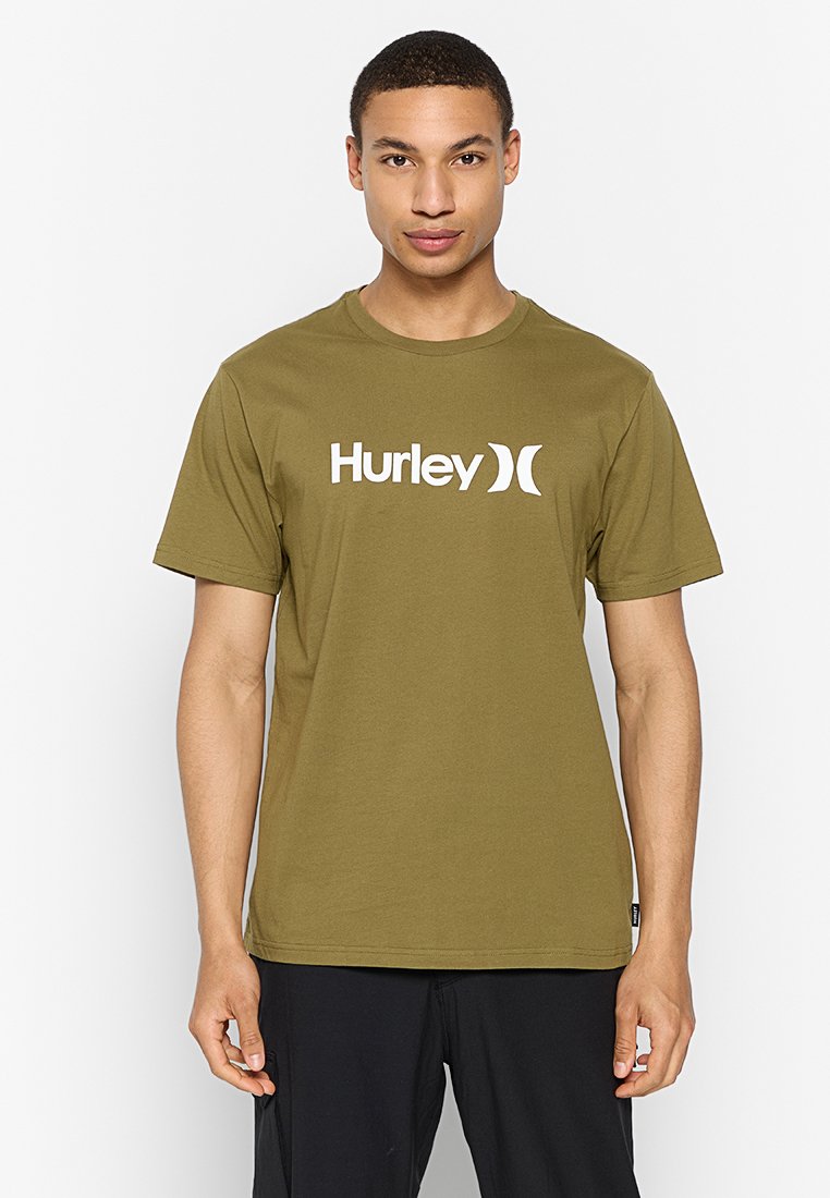 hurley T-shirt print olijfgroen