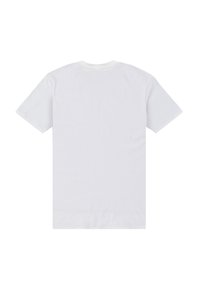 Bílý krátký rukáv T-shirt vyrobený z bavlny, s klasickým kulatým výstřihem, hladkou texturou a jednoduchým designem bez viditelných akcentů.
