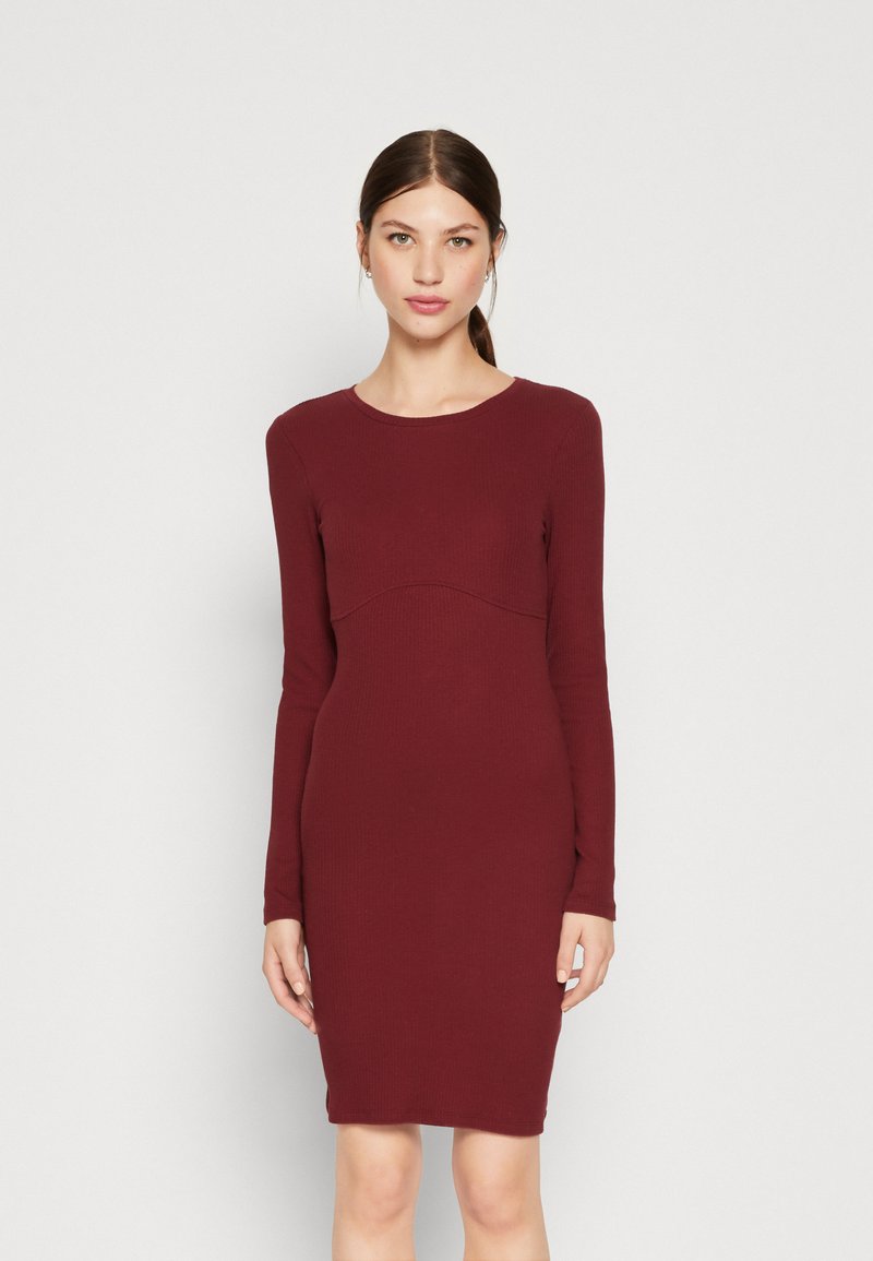 Pieces PCTEGAN DRESS - Φόρεμα σε ίσια γραμμή - tawny port