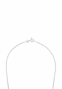 Collana in argento con un design fine e testurizzato. Presenta un gancio circolare e maglie che mostrano un motivo uniforme. Finitura liscia in tutto.