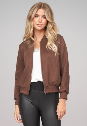 Cloud 5ive, VELOUR LOOK BLOUSON BOMBER JACKET - Blouson bomber - dark brown
