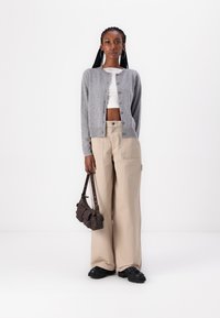 VILA VIRILEY O NECK CARDIGAN - Kardiganas - medium grey melange