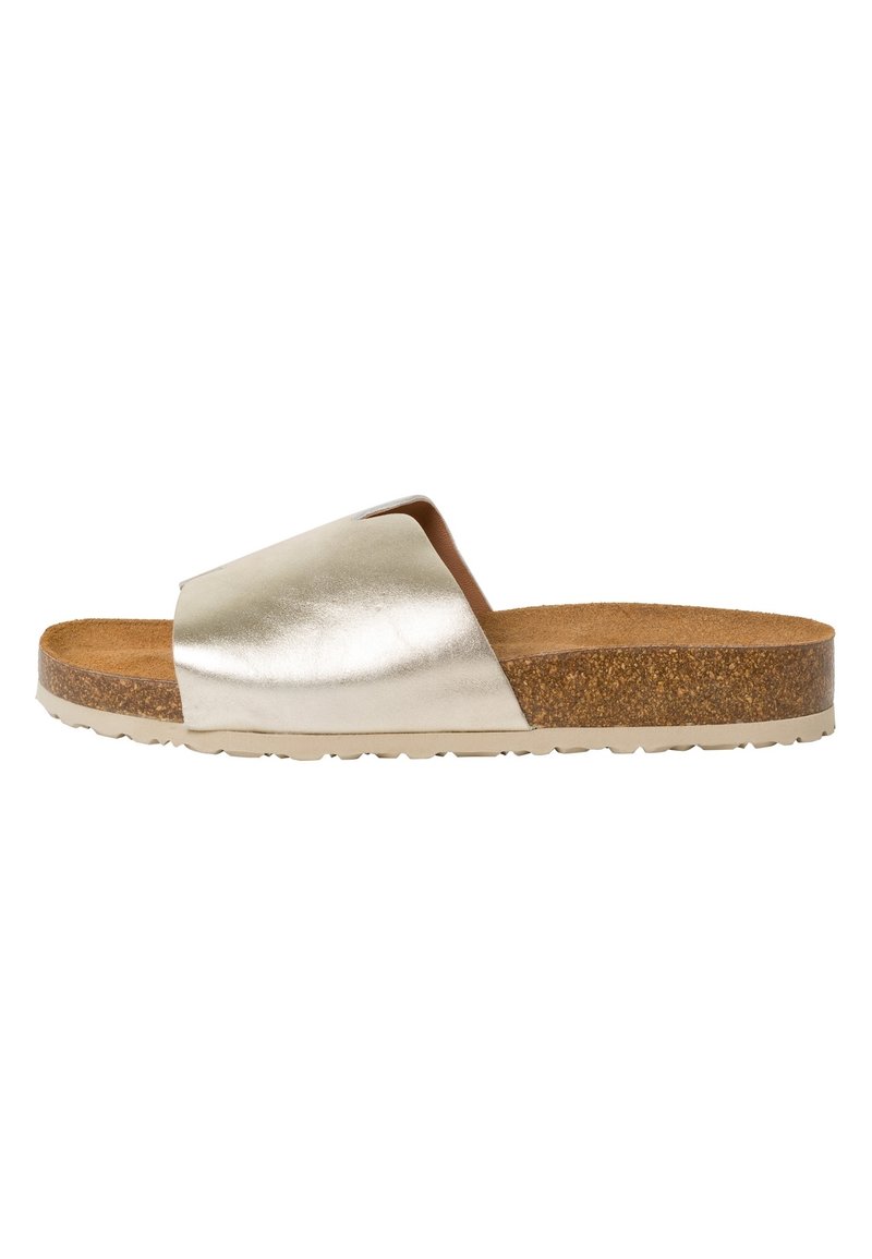 Tamaris Mules - light gold