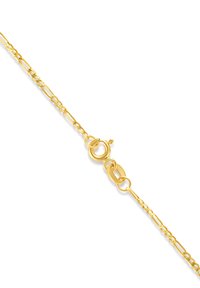 Goldkettchen-Armband mit verlängerten Gliedern und hochglanzpolierter Oberfläche, einem Karabinerverschluss und einer glatten, glänzenden Textur.