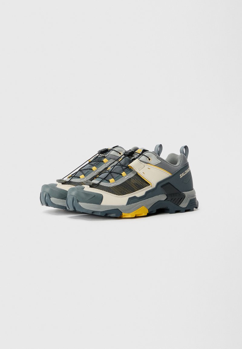 Salomon Grey Athletic Trail Shoes with Yellow and Blue Accents Salomon X ULTRA 5 - Hiking shoes - monument/turbulence/spicy  main image 3