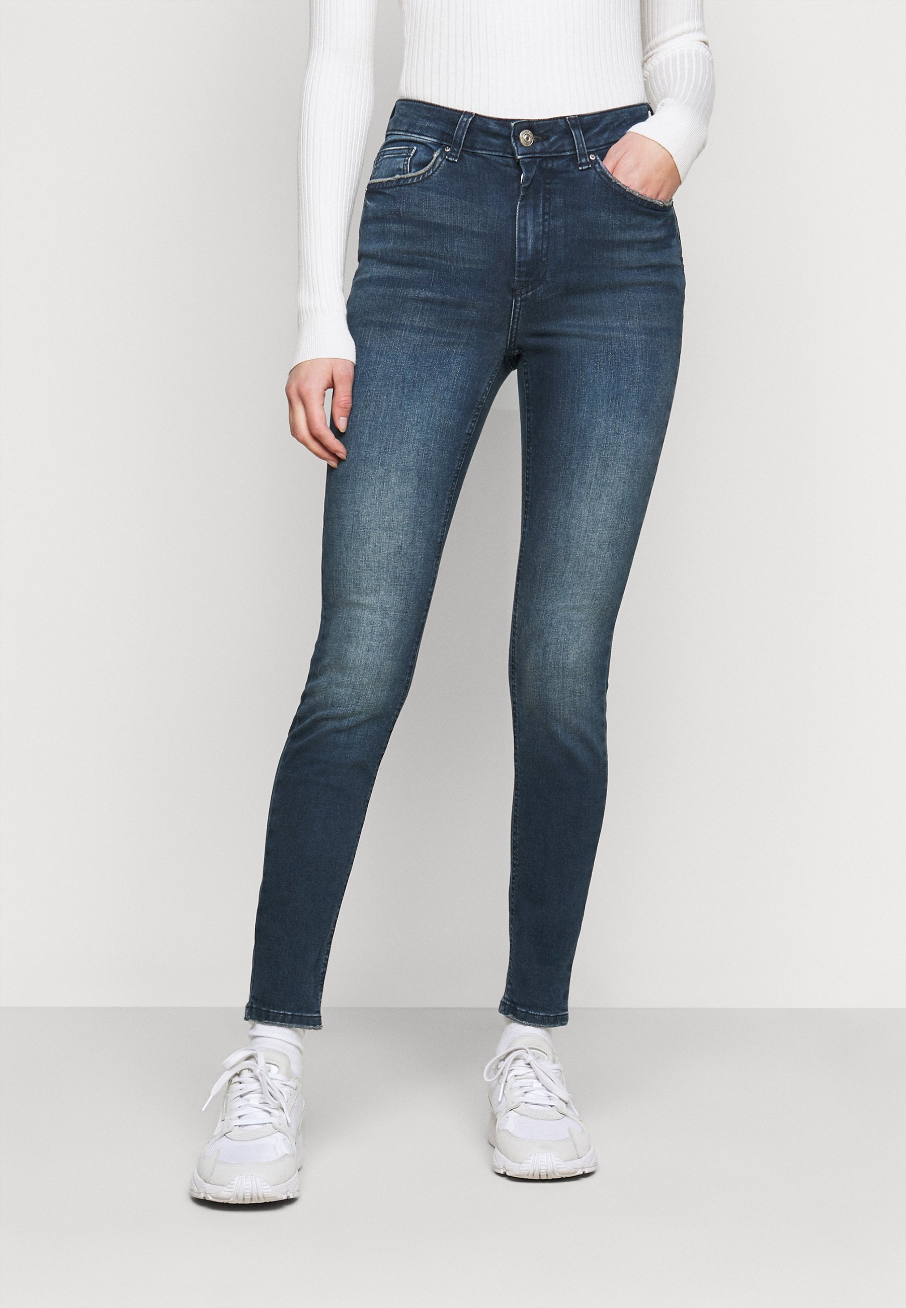 PIECES Tall PCDELLY - Jeans Skinny Fit - dark blue denim/blue denim -  Zalando.co.uk