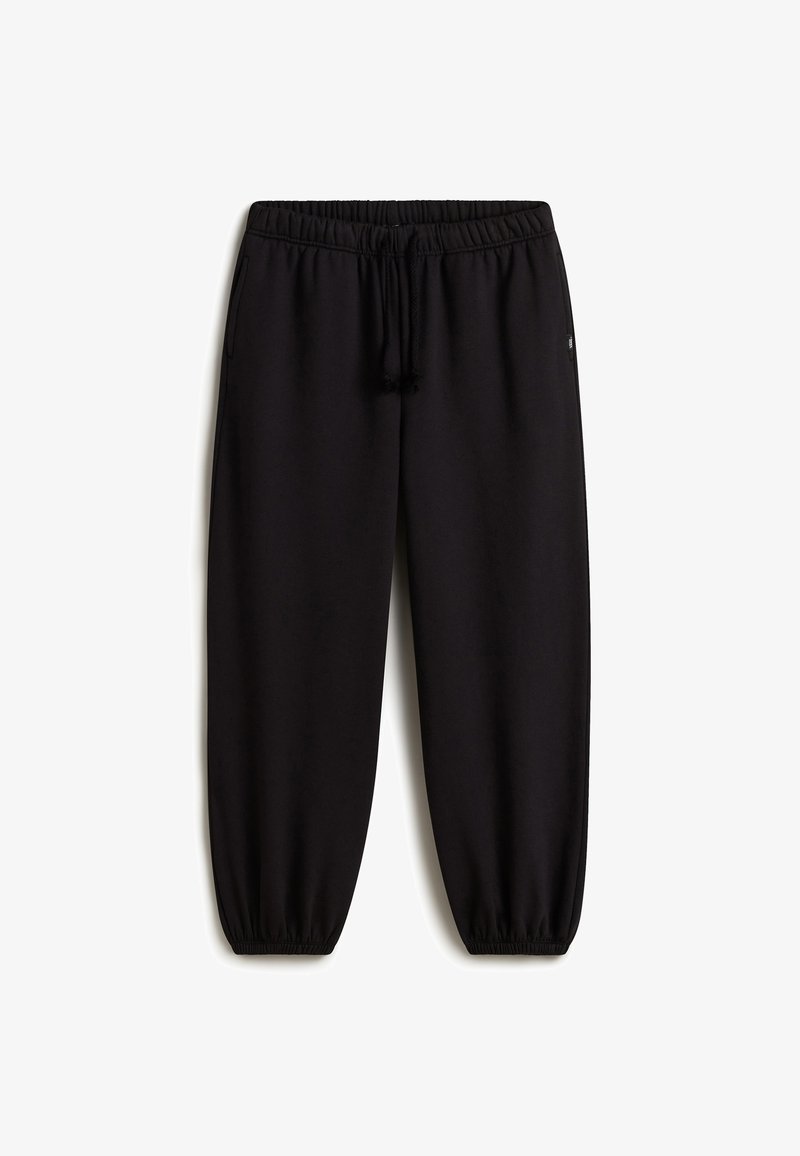 Sorte sweatpants med elastisk talje, justerbar snor i livet og elastiske håndled ved anklerne. Har sidelommer til opbevaring.