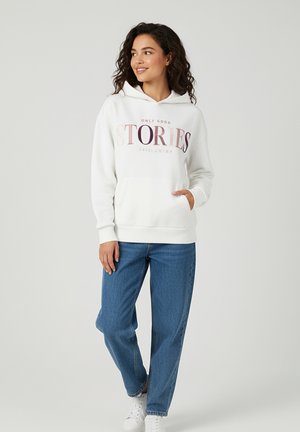 MIT SCHRIFTZUG - Kapuzenpullover - weiß
