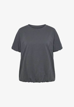 Ulla Popken, T-shirt basique - mottled anthracite