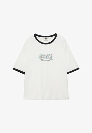 PULL&BEAR, RIB ONE PIECE - T-SHIRT - Print T-shirt - white