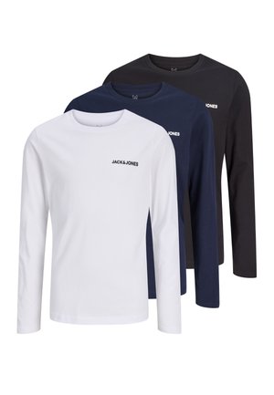 Jack & Jones Junior, JJKAI TEE CREW NECK 3 PACK - Langarmshirt - black/white/navy